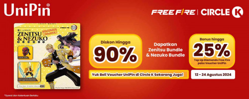 Beli Voucher UniPin di Circle K – Top Up Diamonds Free Fire dan Dapatkan Bonus hingga 25%